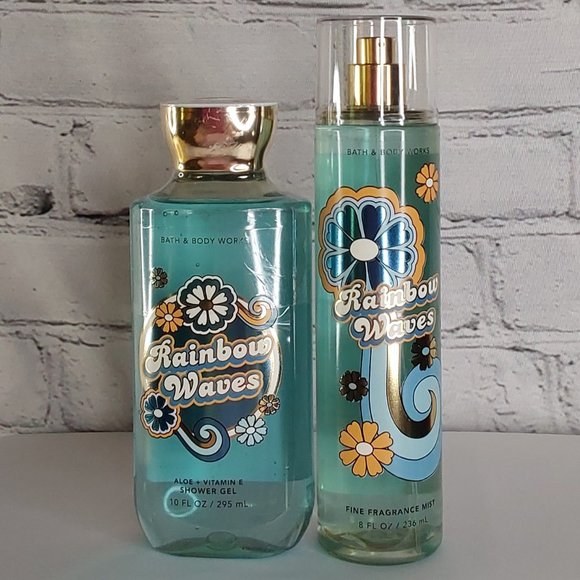 BATH & BODY WORKS 'RAINBOW WAVES' 2-PIECE BODY MIST, WASH SET 'DISCO EDITION' - Picture 2 of 14